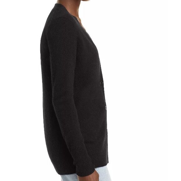 NWOT Like New C by Bloomingdale's 100 Cashmere Black Grandfather Cardigan Size M - Picture 4 of 8